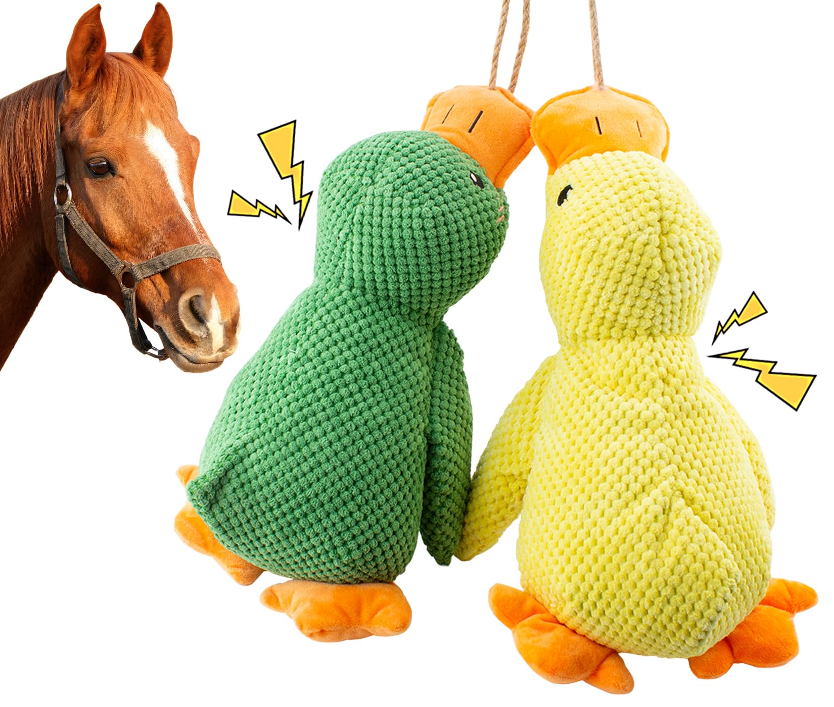 OOXYG horse toy duck close-up, durable plush for long-lasting play