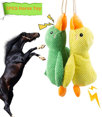 OOXYG hanging plush duck for horses, indoor and outdoor enrichment
