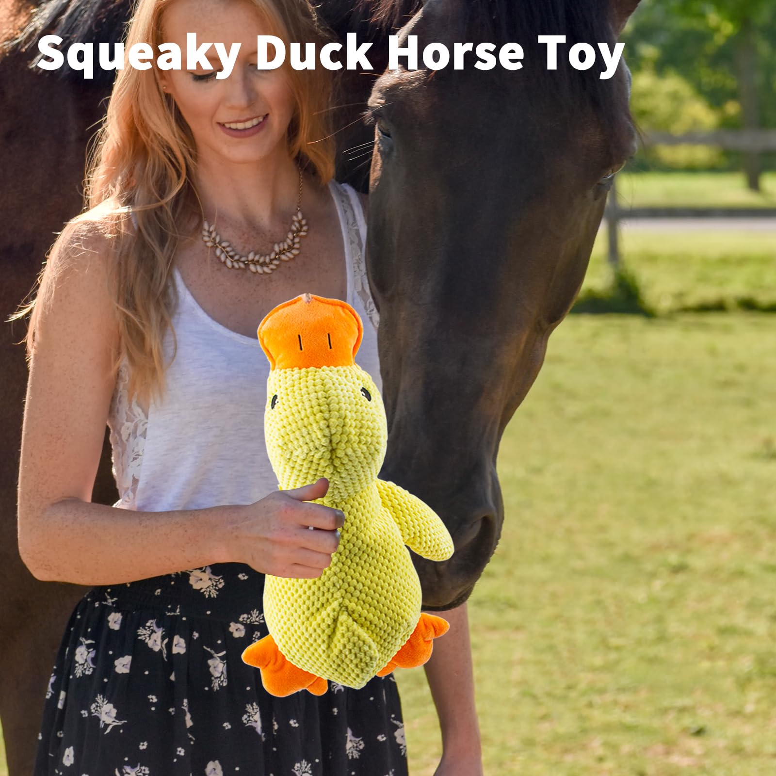 OOXYG squeaky duck toy for horses, helps maintain interest during training sessions