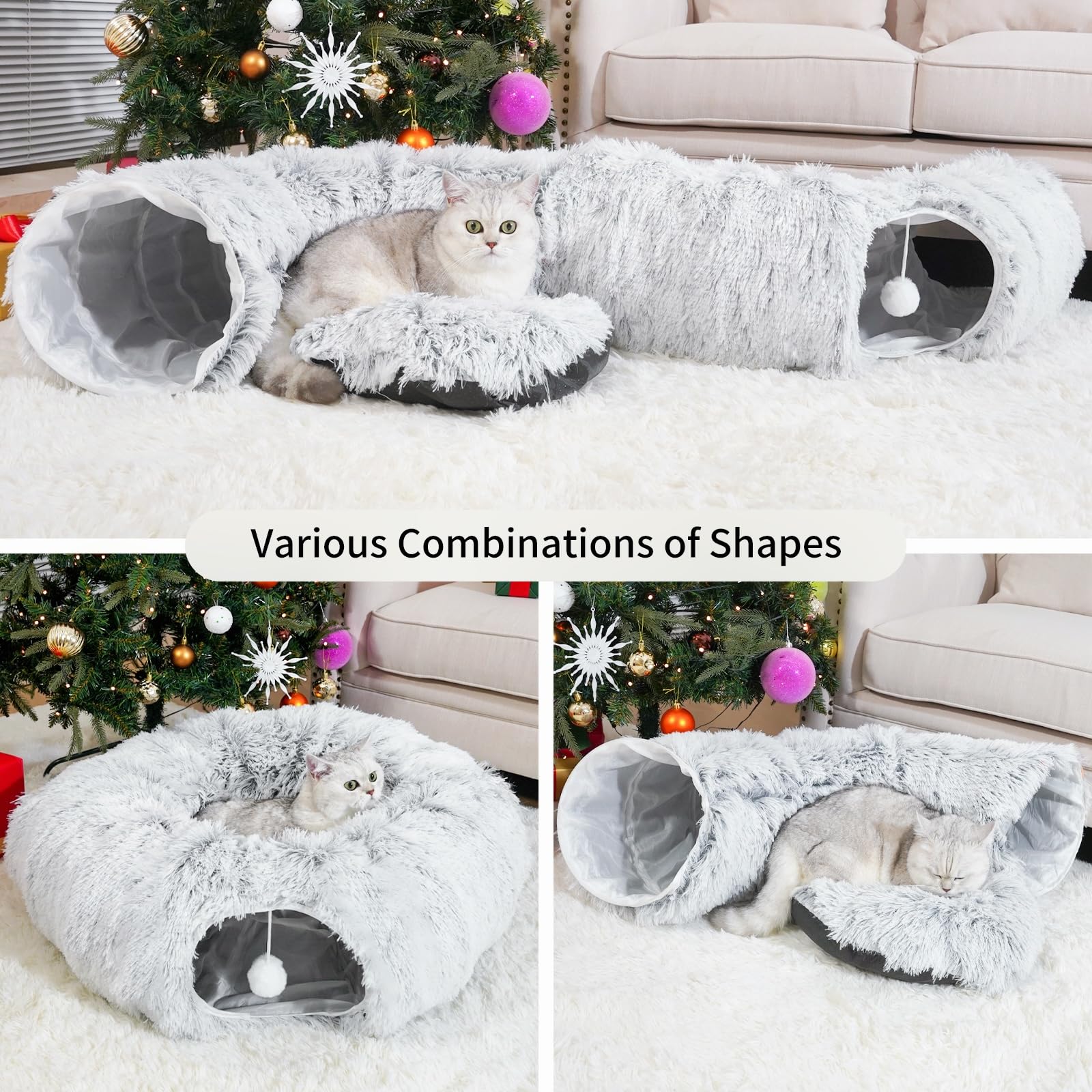 OOZAZEMM collapsible cat tunnel folded flat for easy storage