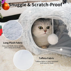 OOZAZEMM cat tunnel with hanging plush balls for interactive play