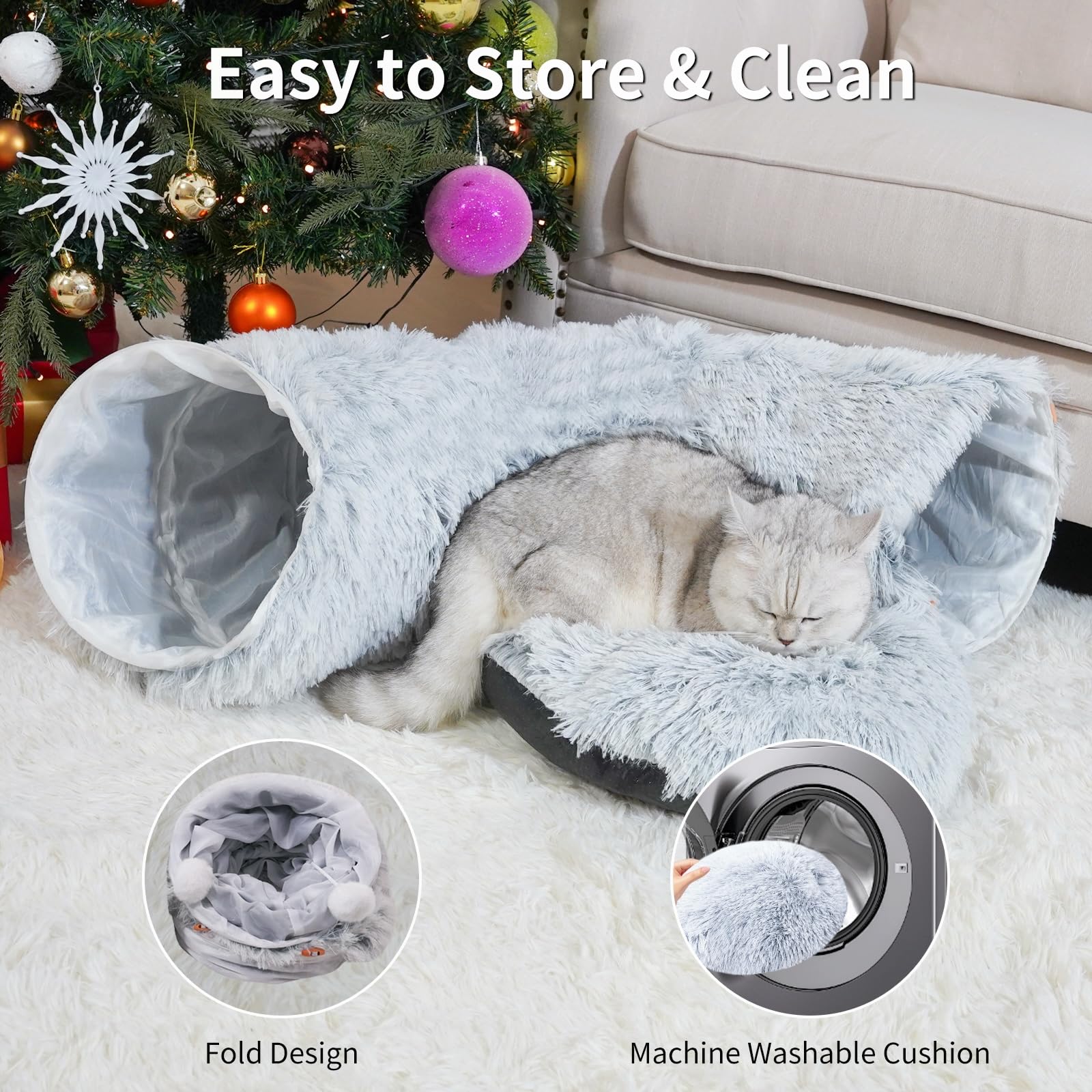 OOZAZEMM modular cat tunnel configurations for circle, S, or semi-circle shapes