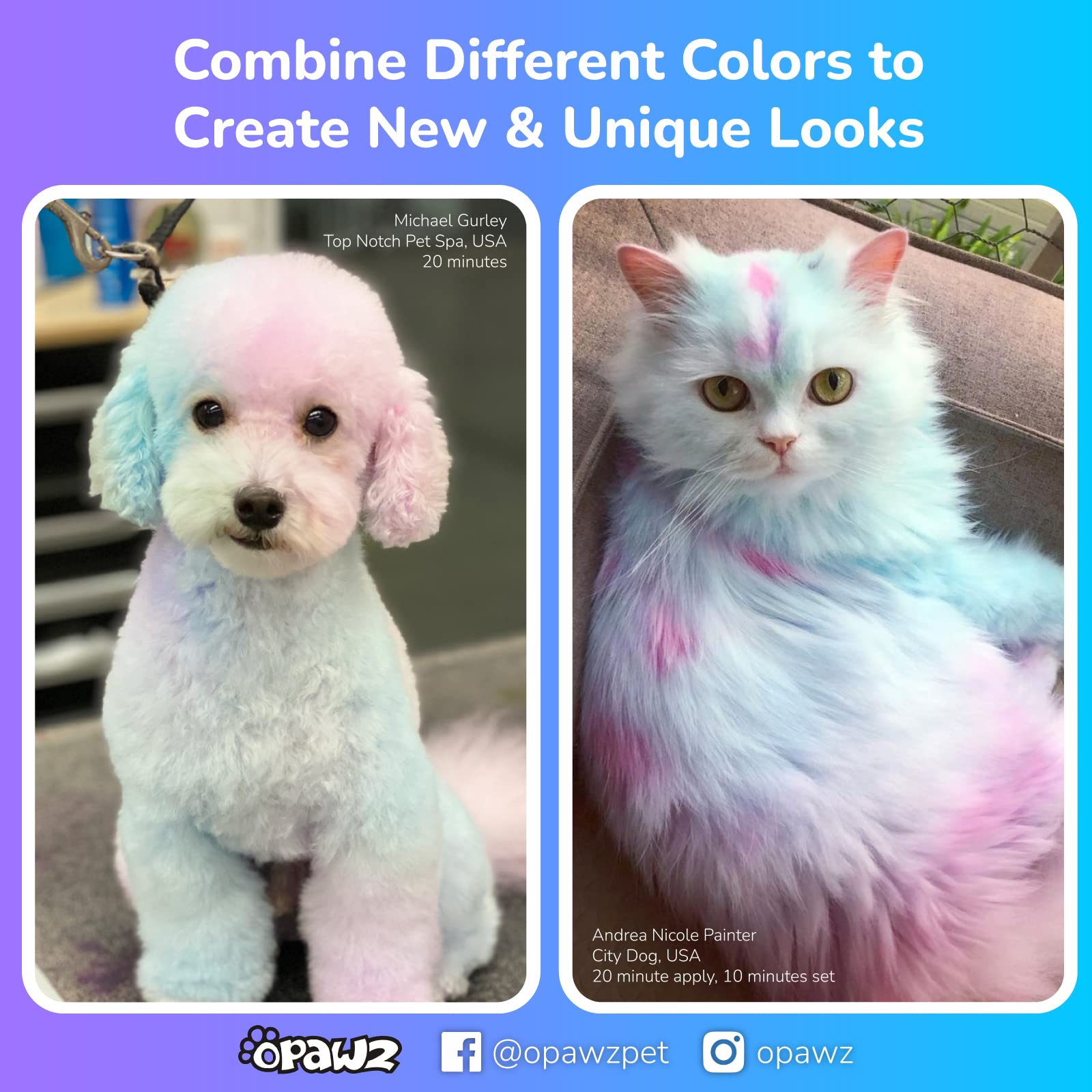 OPAWZ Color Depositing Shampoo wait time of 10-30 minutes enhances color