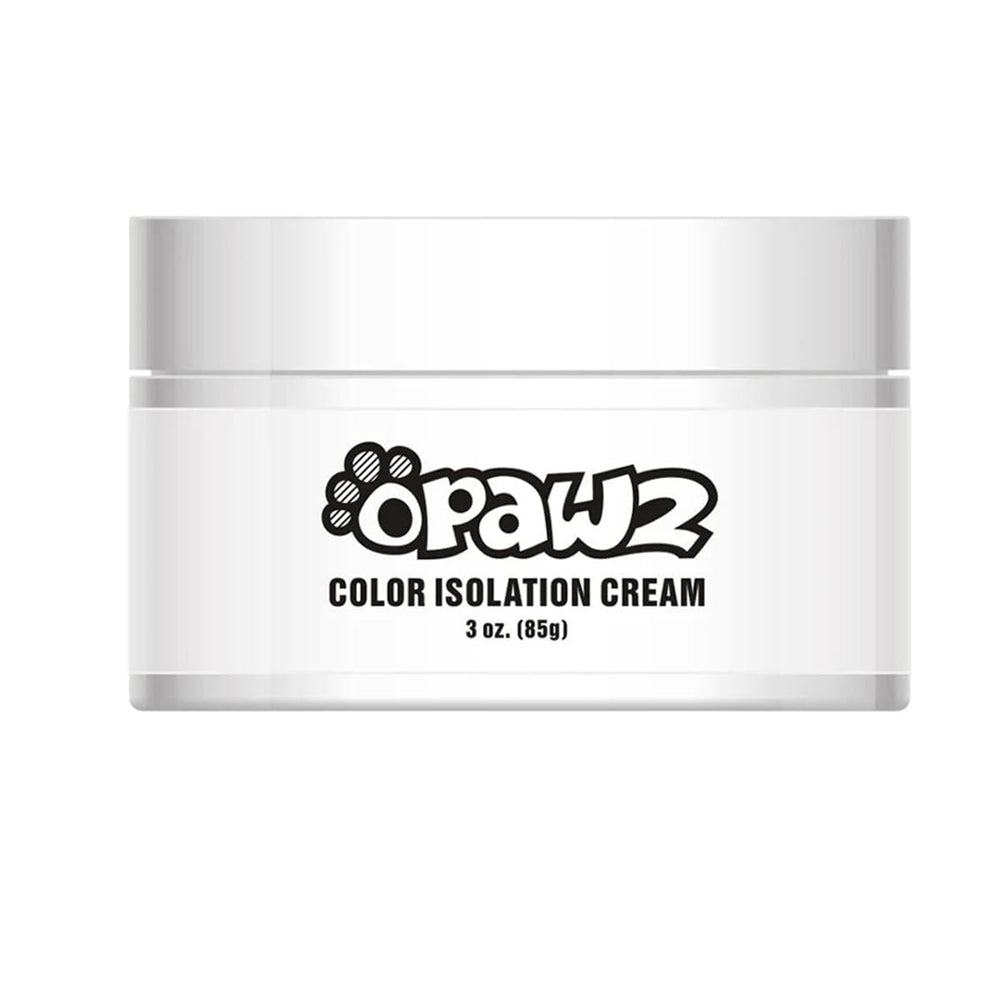OPAWZ Color Isolation Cream jar shields non-dyed fur during pet coloring.
