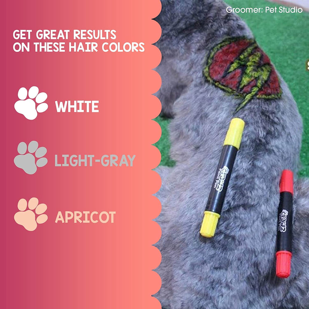 OPAWZ dog hair dye pen applying color on coat for fun makeover