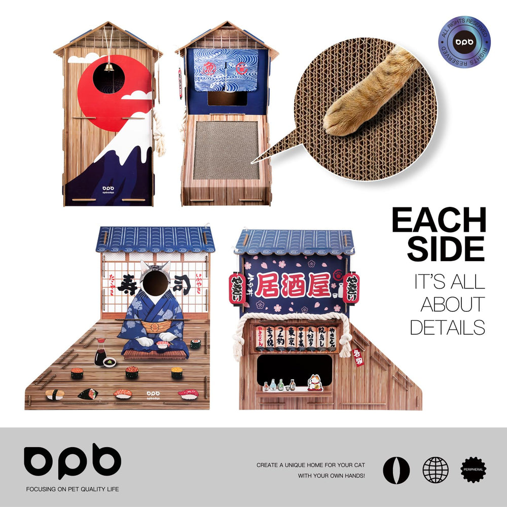 opbodqo cardboard cat house lower bed area ideal for cat naps.