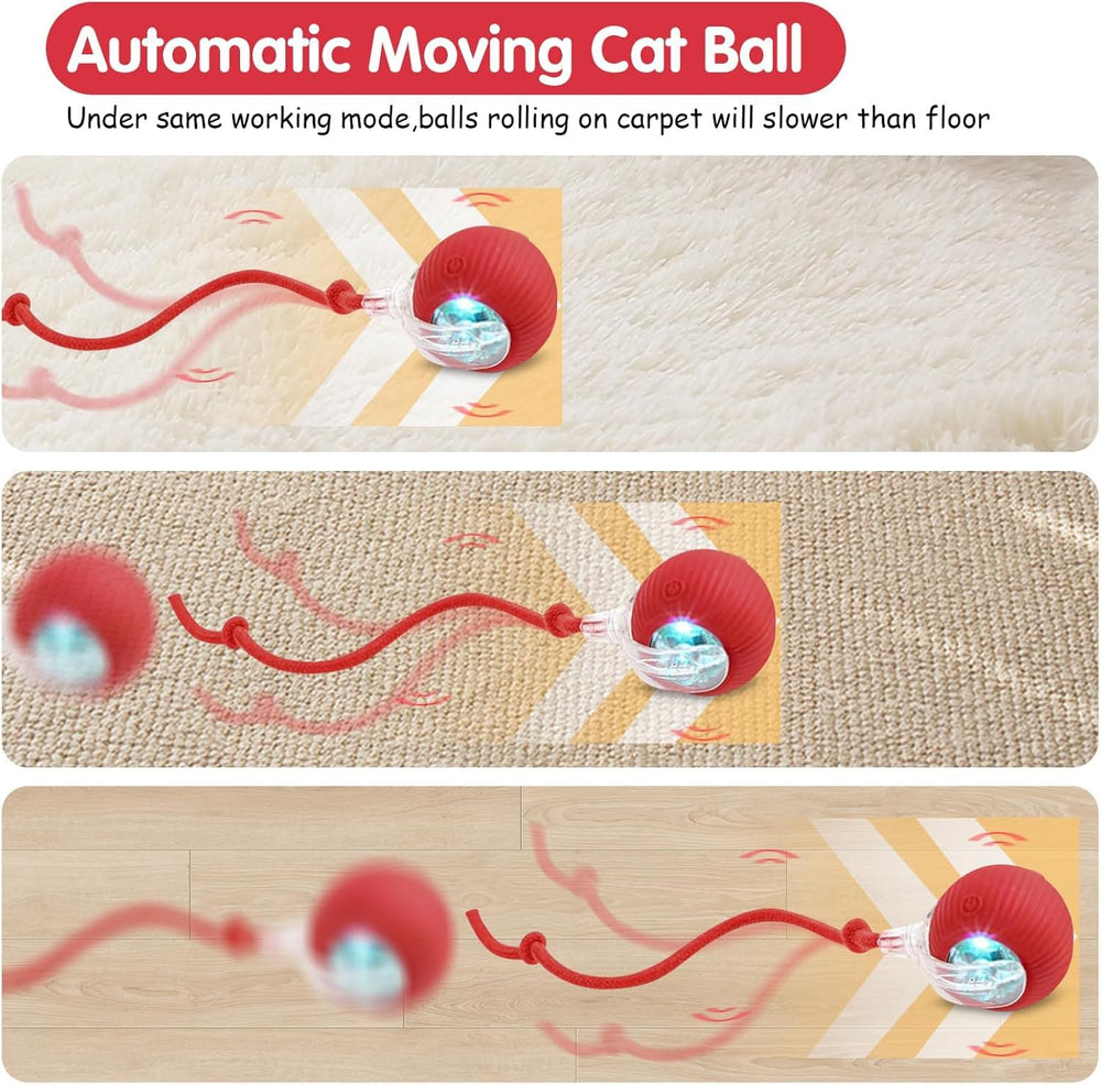 Opdent 360° cat ball red LED blue setting aids nighttime discovery and play