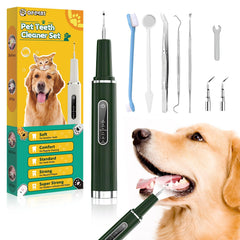 Opdent ultrasonic dog teeth cleaner with LED light for precise tartar removal.