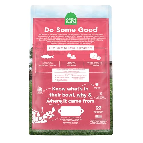 Open Farm cat-bowl-grain-free-dining highlights a grain-free crunch for sensitive stomachs.
