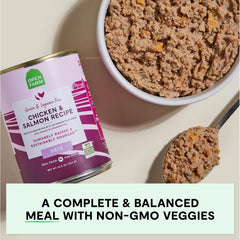 Open Farm dog food pate grain-free legume-free formula label on can packaging