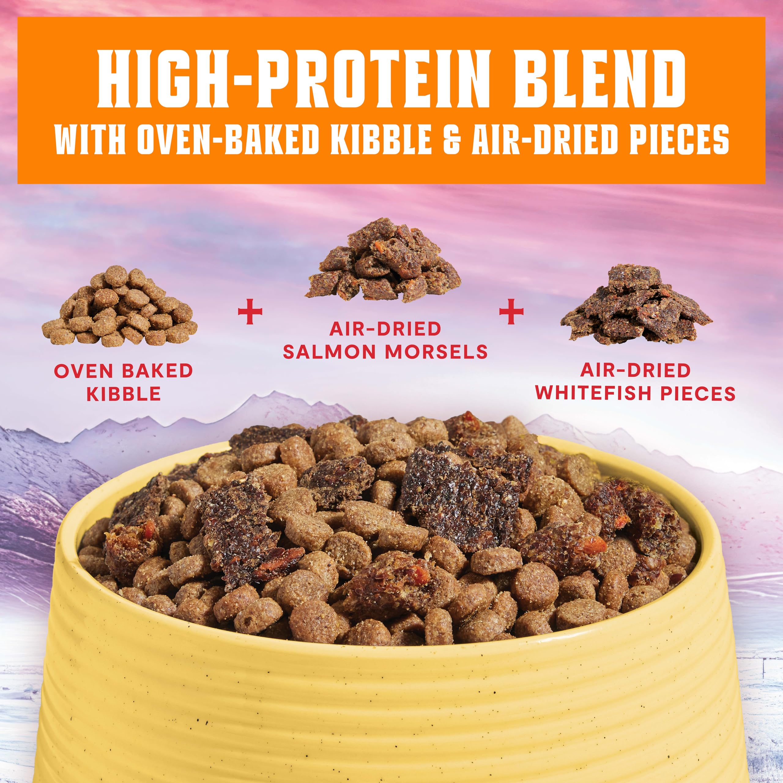 Open Farm Epic Blend air-dried meat morsels add irresistible texture and flavor.