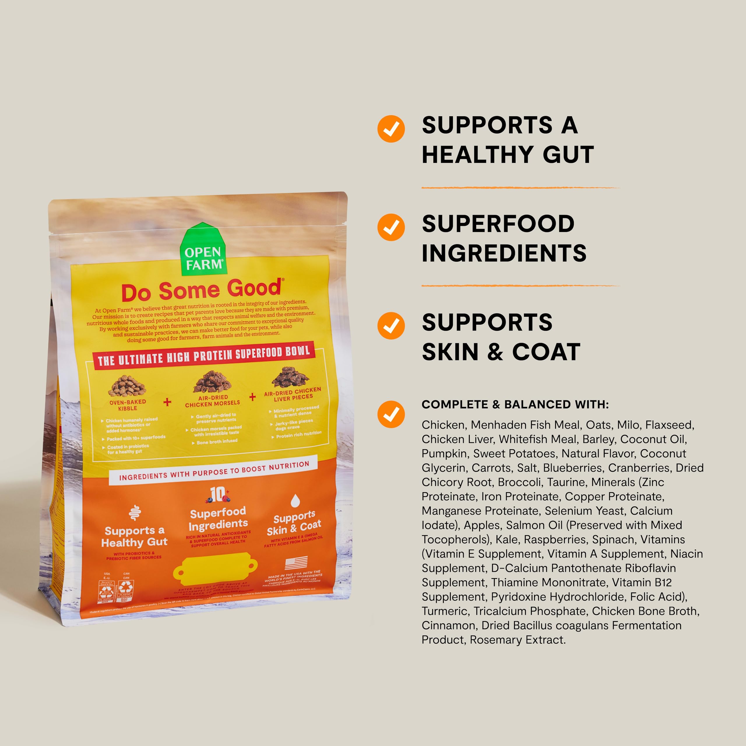 Open Farm Epic Blend minimally processed nutrition preserves nutrients in bites