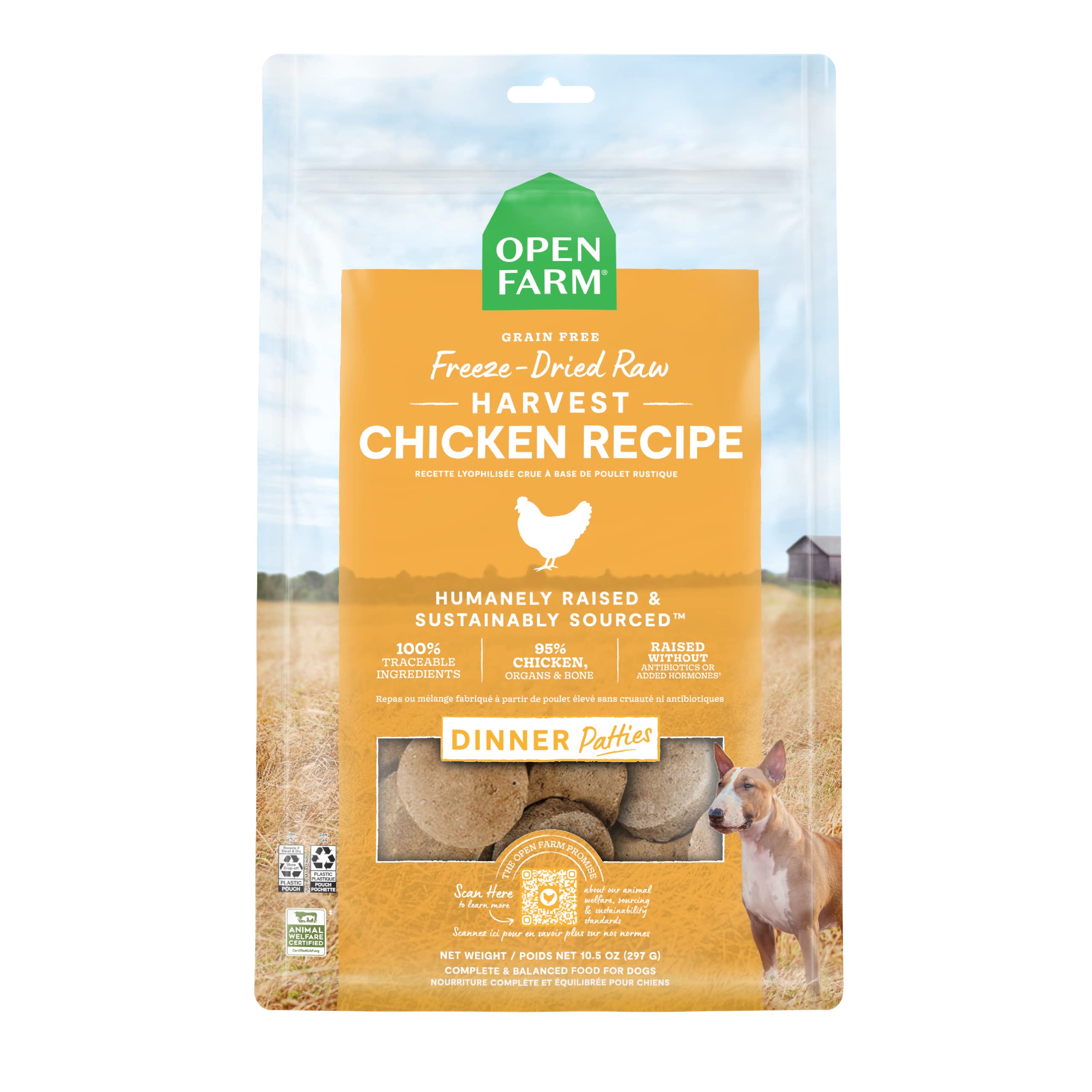 Open Farm freeze-dried patties with 95 percent meat for daily meals.