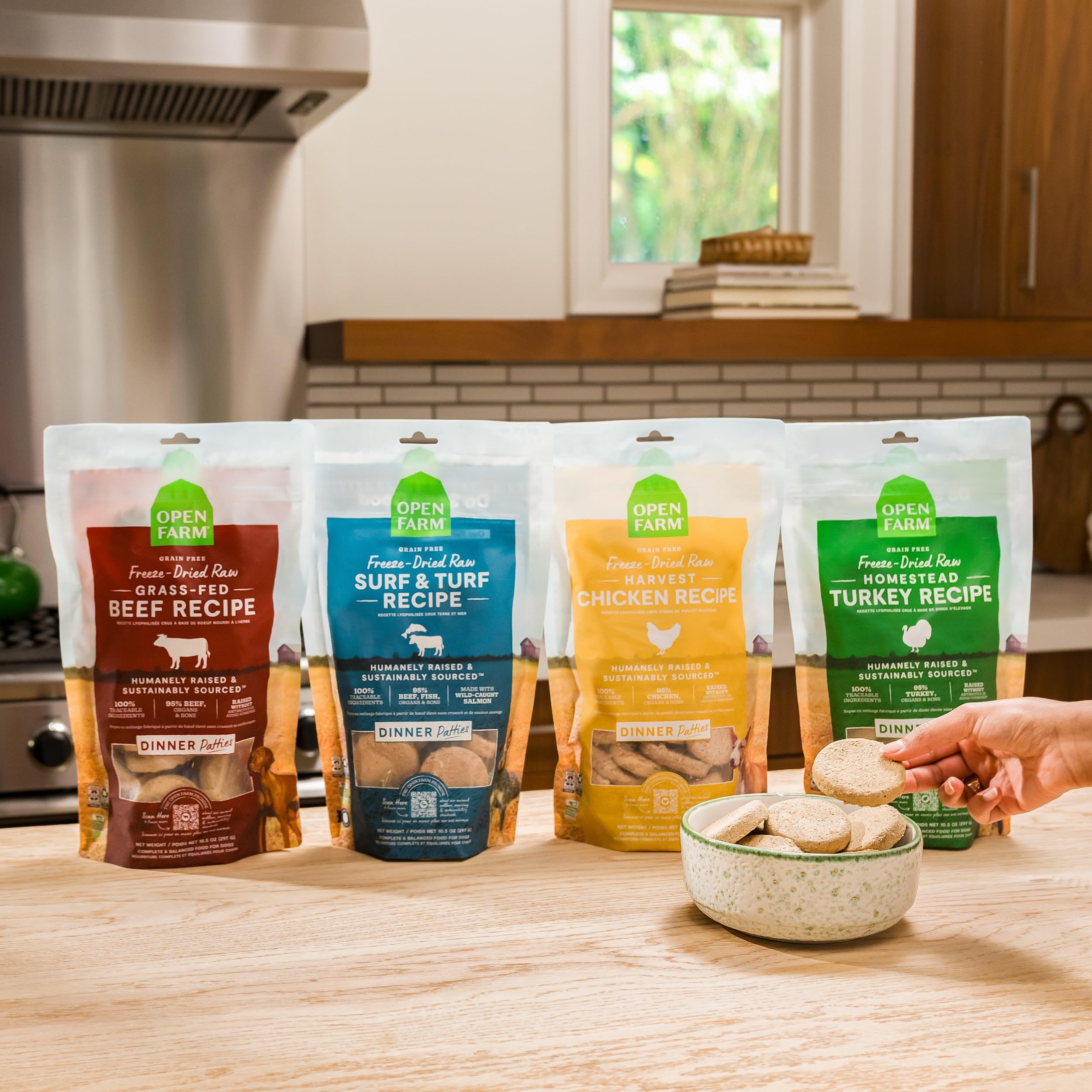 Ingredients panel features turkey, organs, bone mix and balanced nutrition