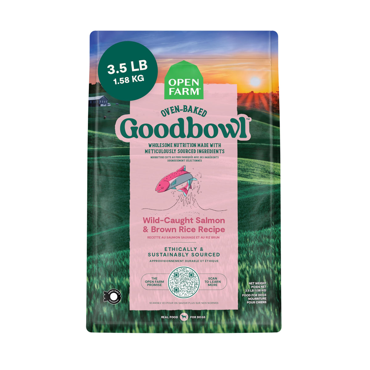 Open Farm Goodbowl oven-baked kibble bowl highlights small-batch nutrition and a palatable crunch.