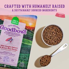Open Farm Goodbowl prebiotic-digestion closeup suggests easy digestion and gut-friendly nourishment.