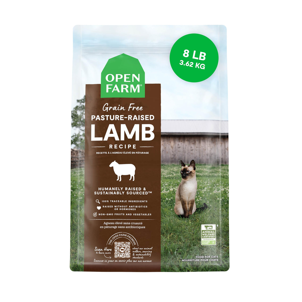 Open Farm grain free cat food kibble bowl for sensitive tummies