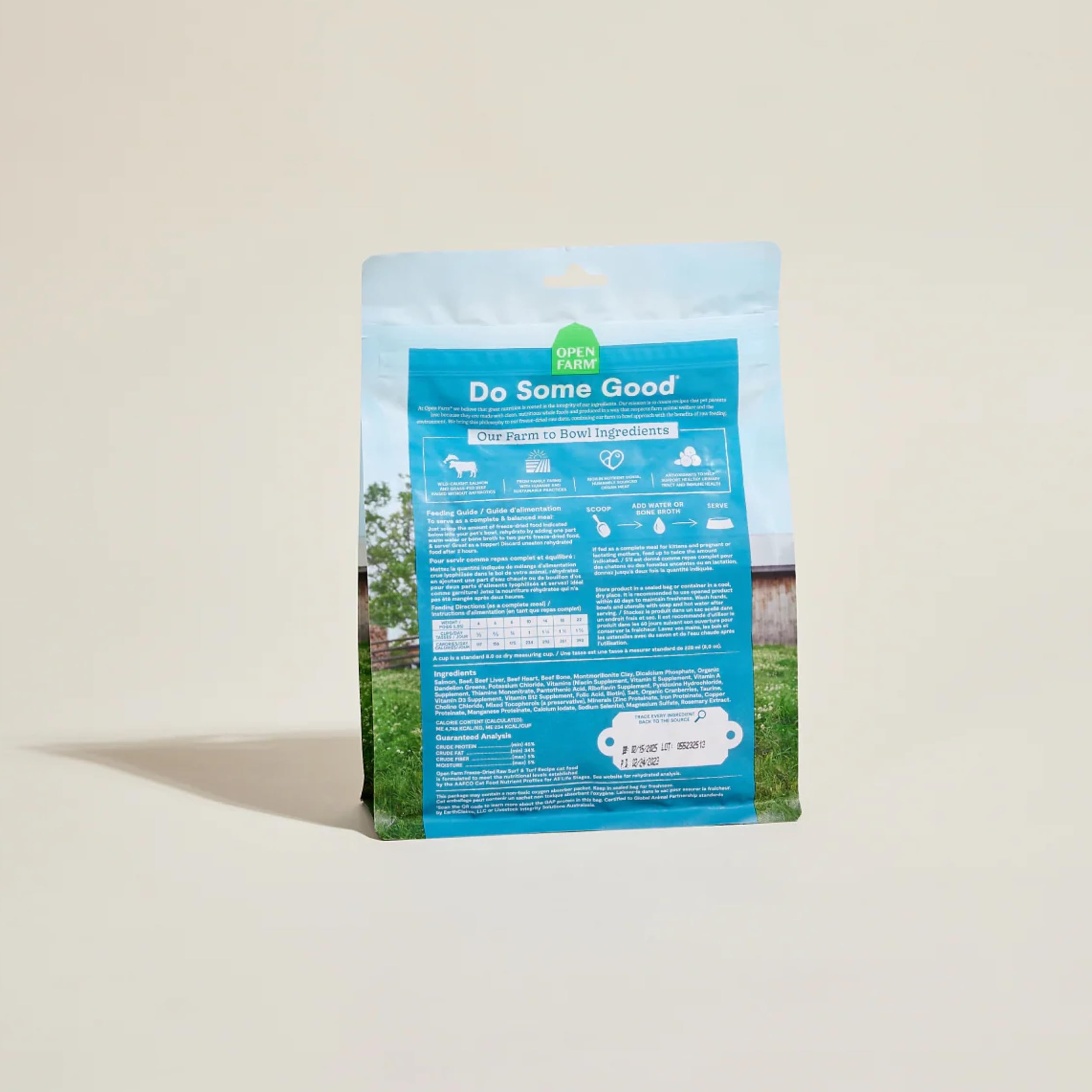 Grain-free and legume-free recipe from Open Farm highlighting clean protein base