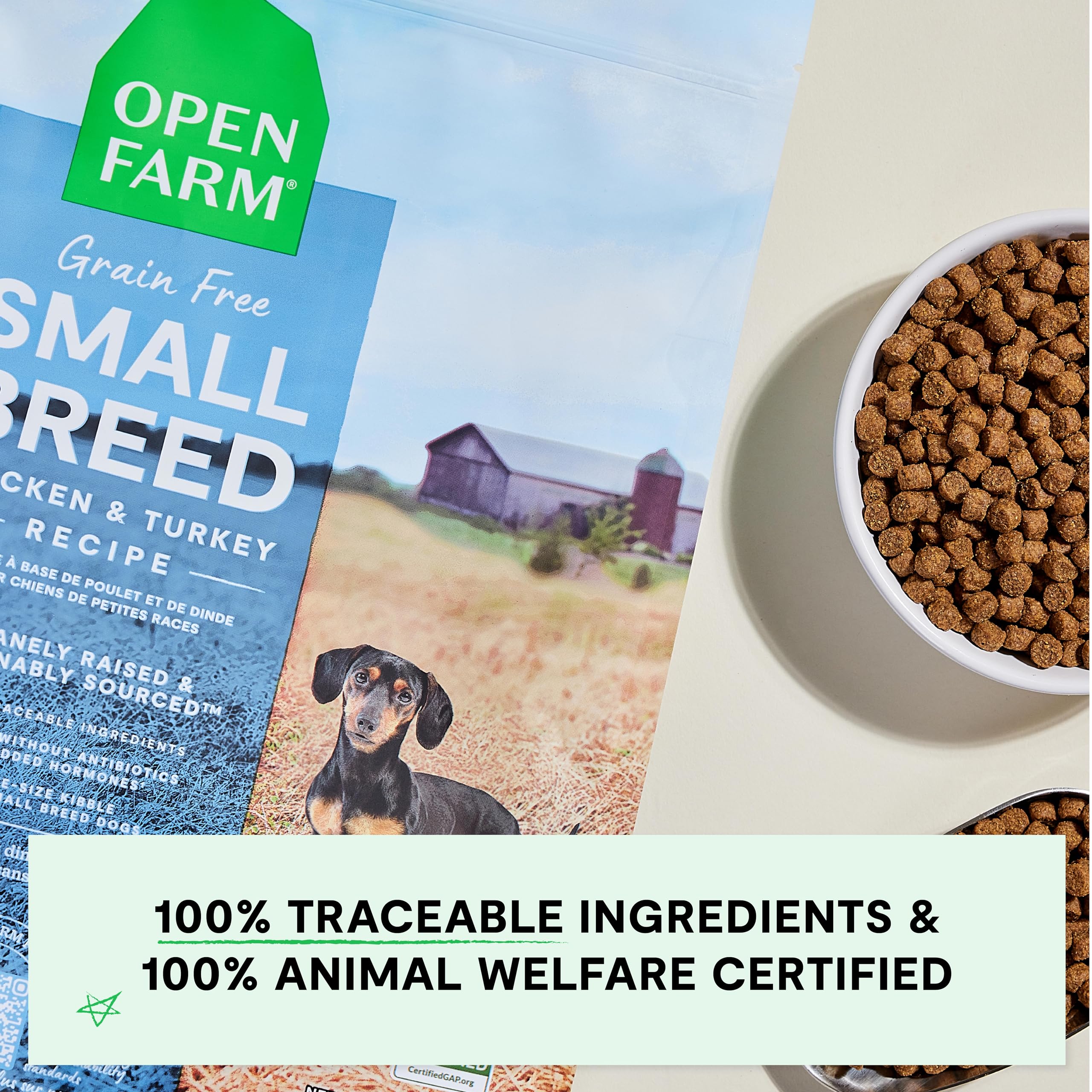 Open Farm green-lipped mussel feature signals omega-3 support for mobility.