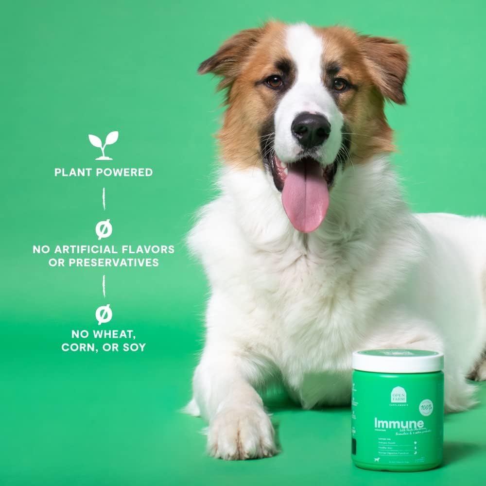 Open Farm Immune Chews recyclable jar signaling eco-friendly packaging