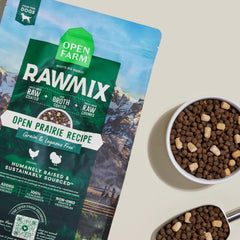 Open Farm Open Prairie packaging on shelf emphasizes transparent sourcing