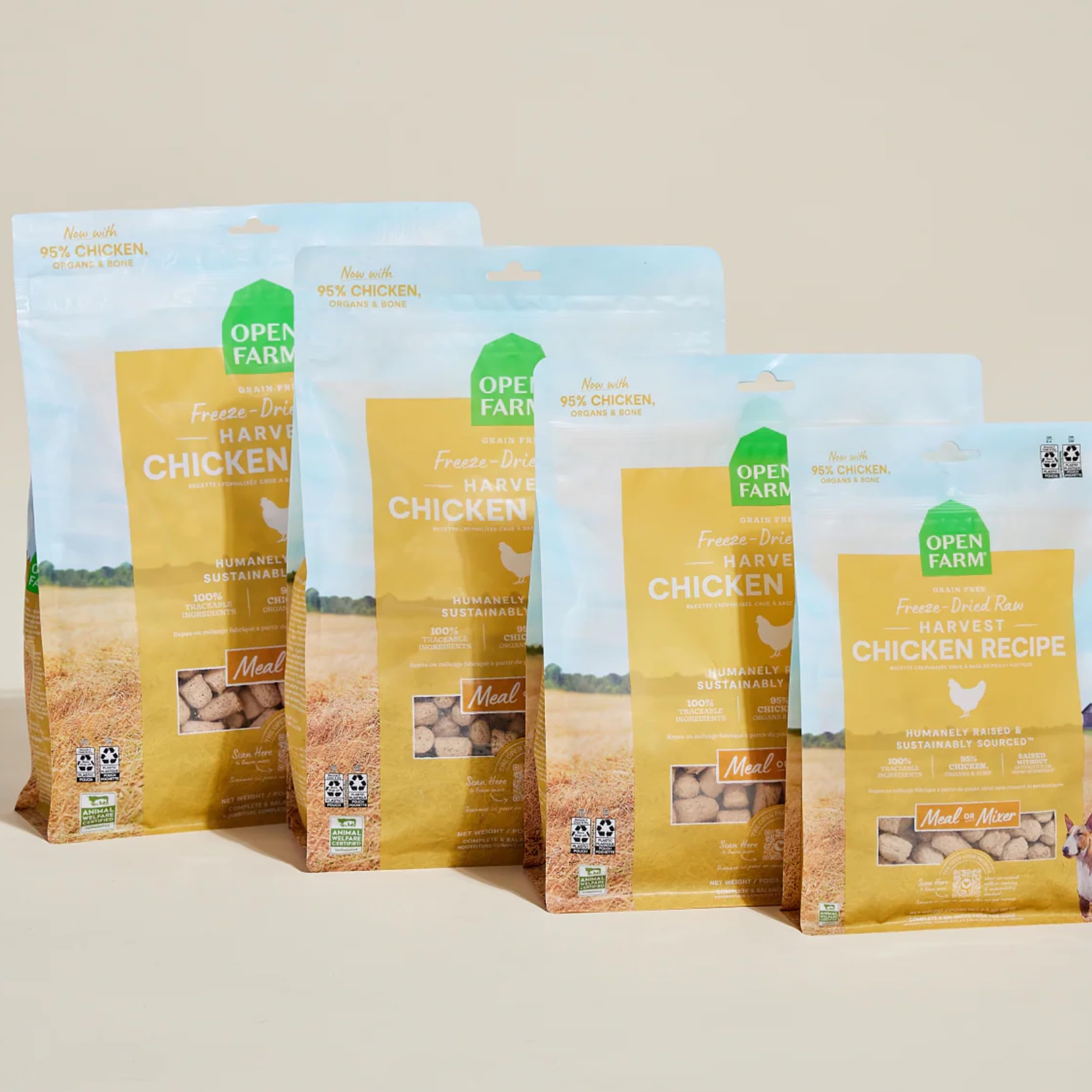 Open Farm organic produce and superfoods label highlights added micronutrients.