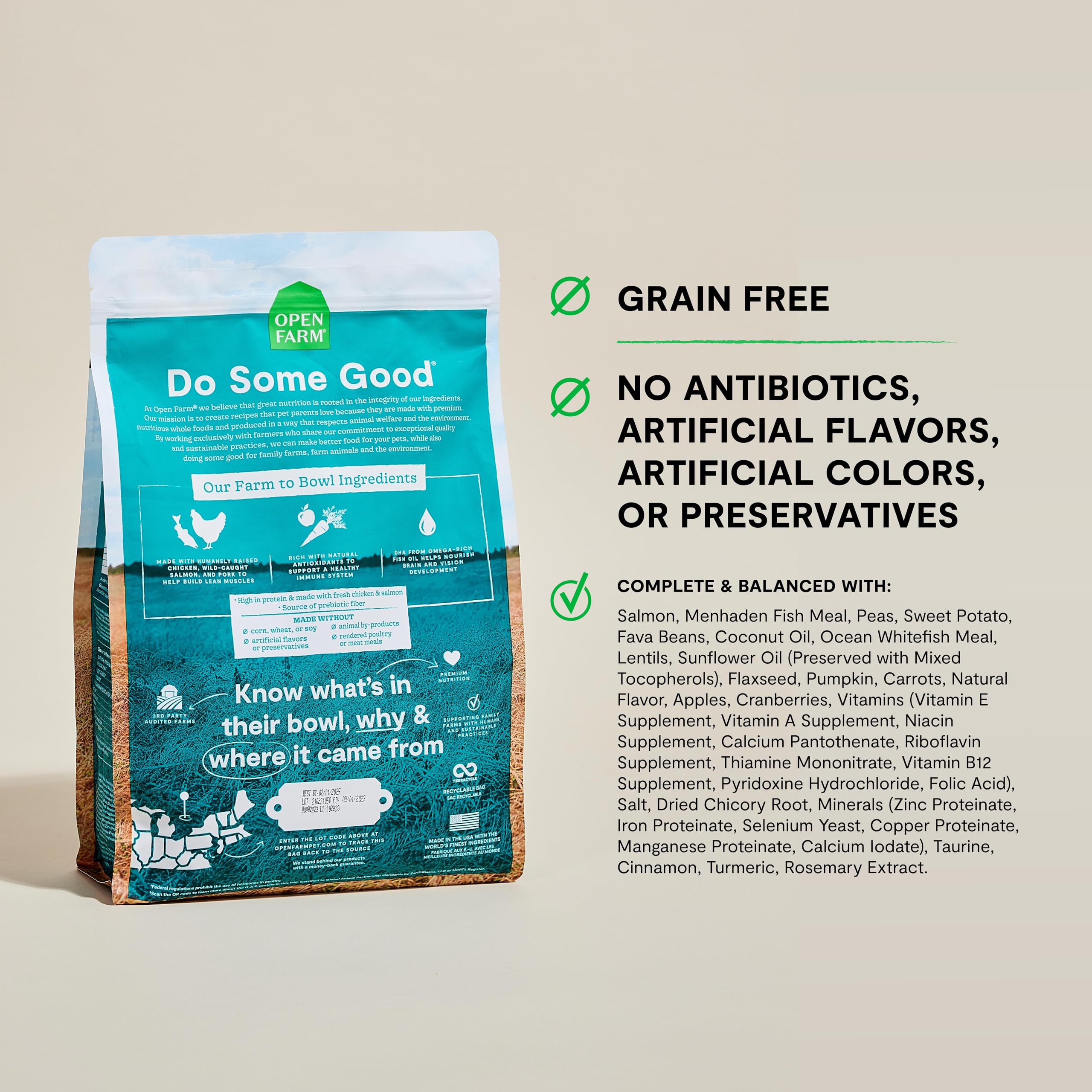 Open Farm puppy non-GMO fruits and veggies promote immune-supporting antioxidants