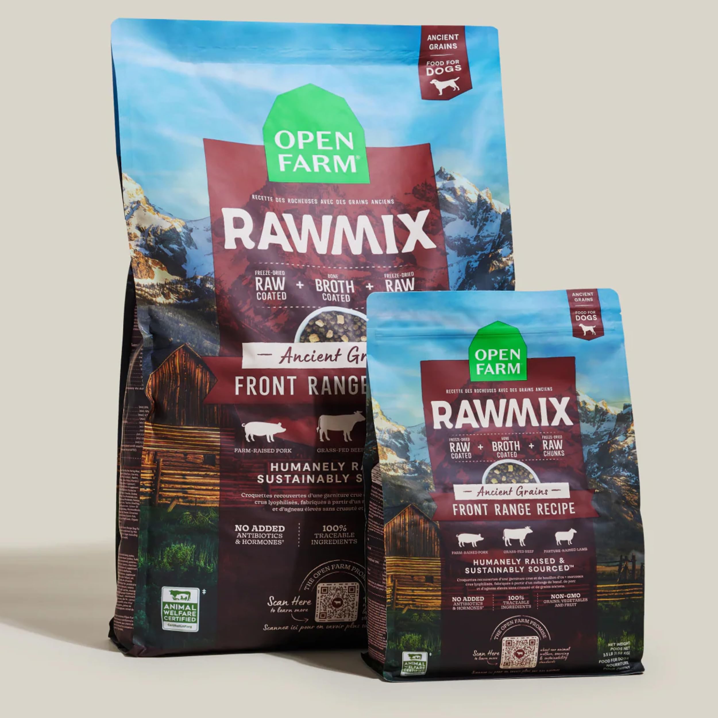 Open Farm RawMix dog bowl scene demonstrates convenient daily feeding with flavor.