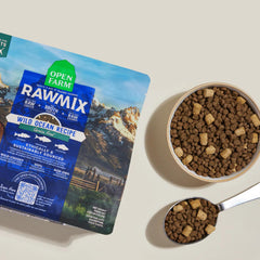 Open Farm RawMix kitten meal served illustrating complete ancestral diet for felines