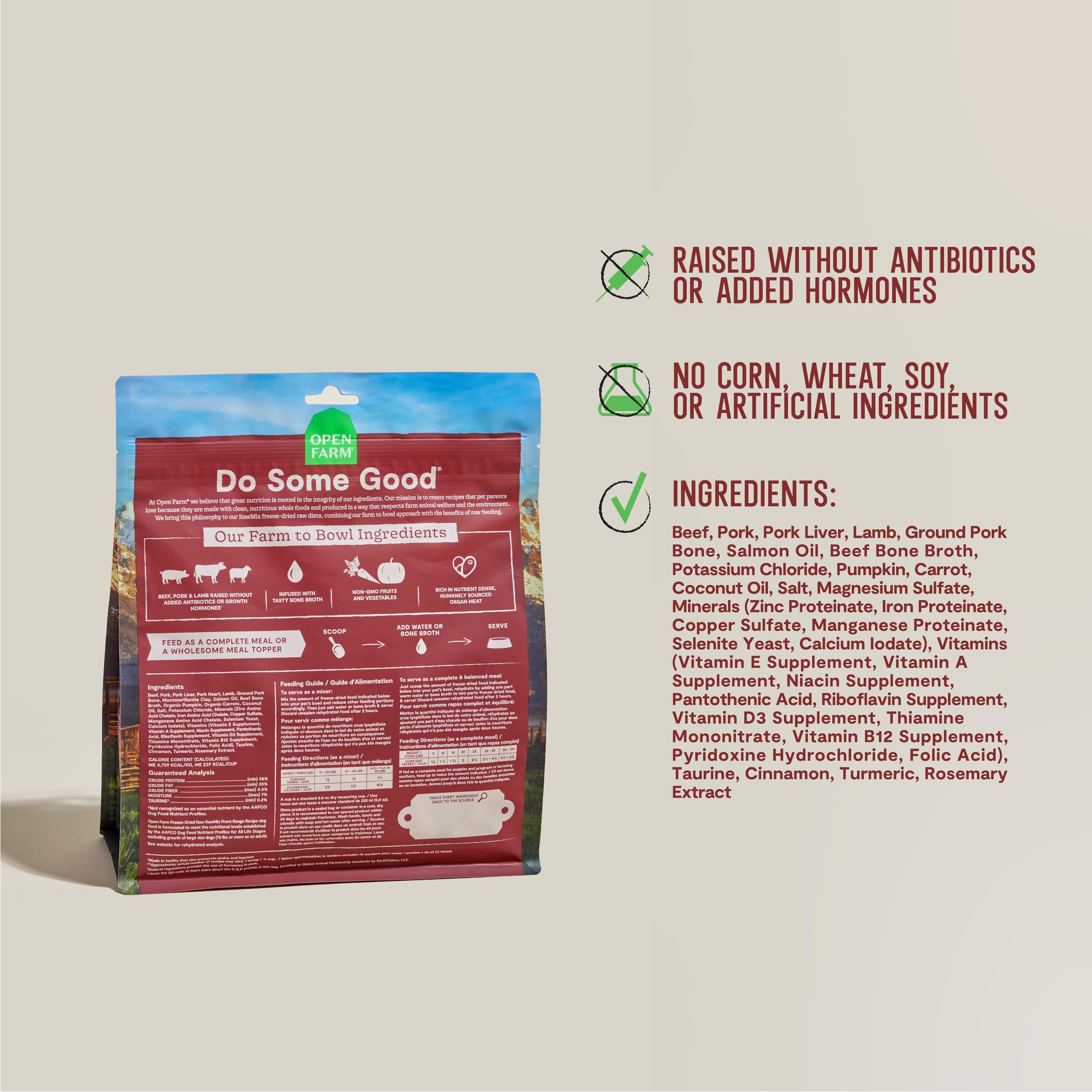 Open Farm RawMix dish served as a complete meal option.