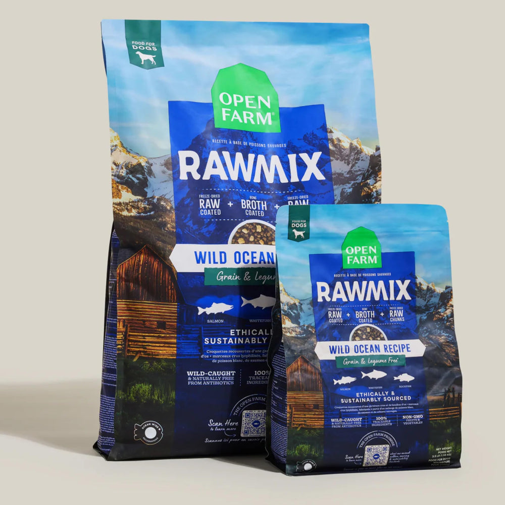 Open Farm RawMix grain-free formula suitable for dogs needing grain-free diets.