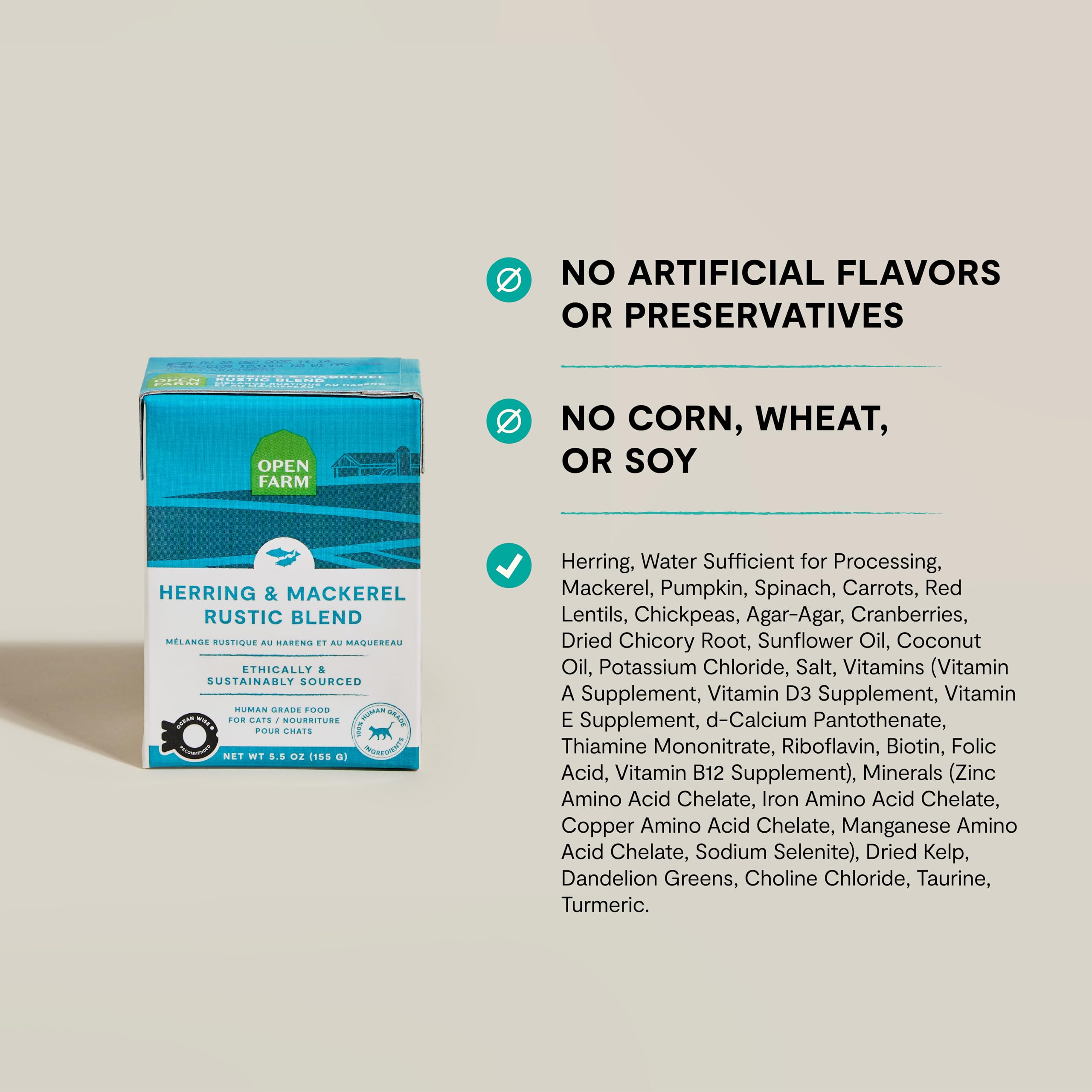 Open Farm Rustic Blend provides 100% traceable ingredients with third-party verification