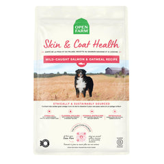 Open Farm Skin & Coat Health dog food in bowl promoting a healthy shine