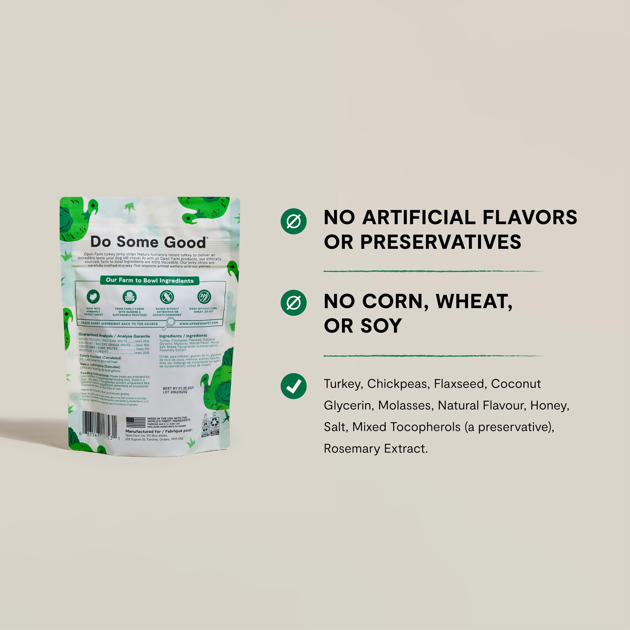 Open Farm USA-made ingredients emphasize ethical sourcing and quality control.