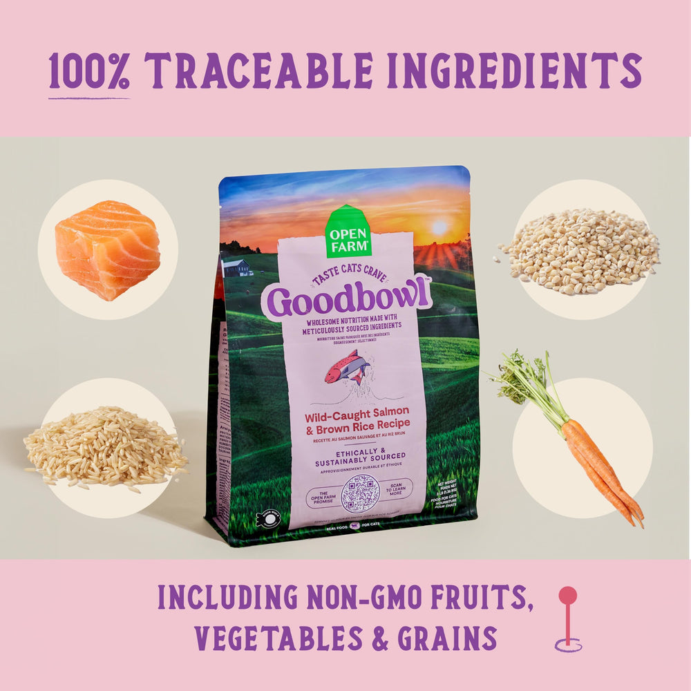 Open Farm Goodbowl-3lb-bag-packaging showcases convenient size for daily feeding.