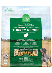Open Farm Turkey Recipe Morsels bag-front highlights 95% meat for high-protein meals