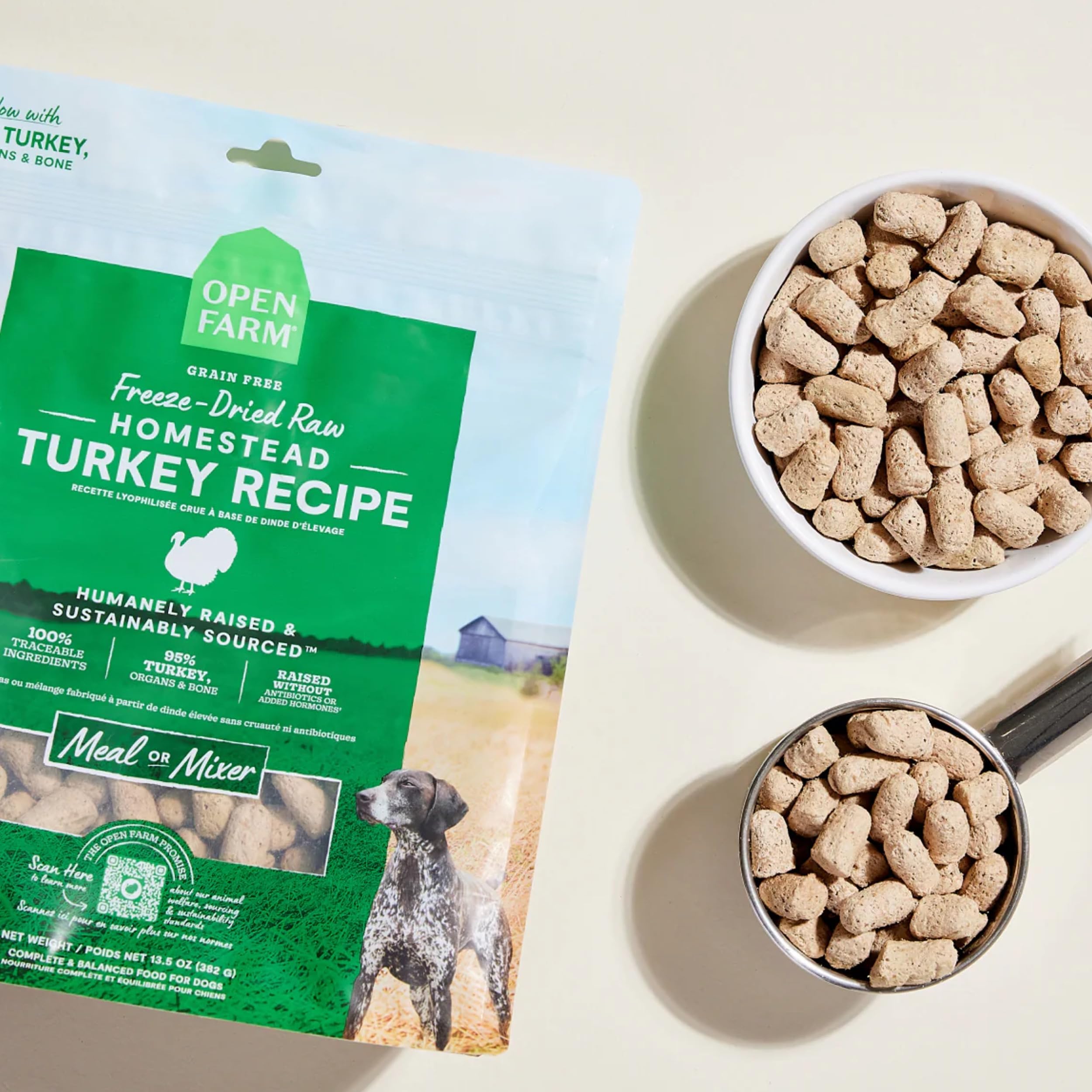 Open Farm turkey morsels dog-eating features bite-sized pieces for all dogs