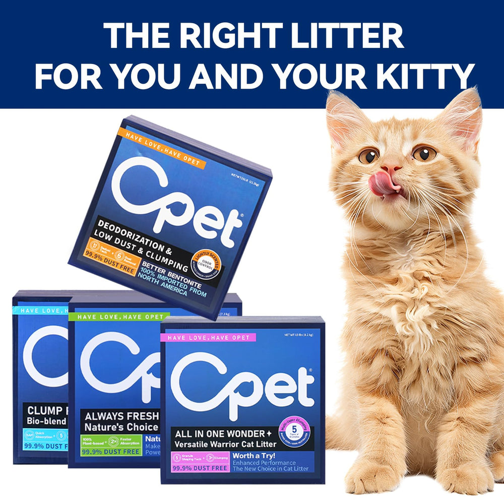 OPET Mixed Tofu Cat Litter packaging emphasizes eco-friendly, sustainable materials.