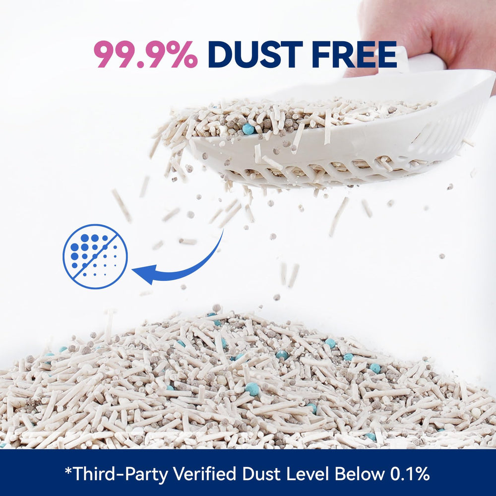 OPET Mixed Tofu Cat Litter reduces tracking to keep floors cleaner.