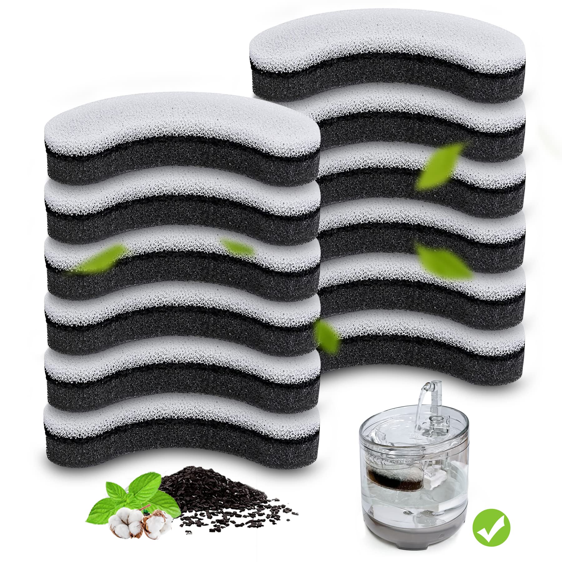 Opeth cat fountain filter arc-shaped design improves water freshness