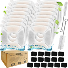 OPISICEN 34pc cat fountain filter packaging for easy setup and quick replacement.