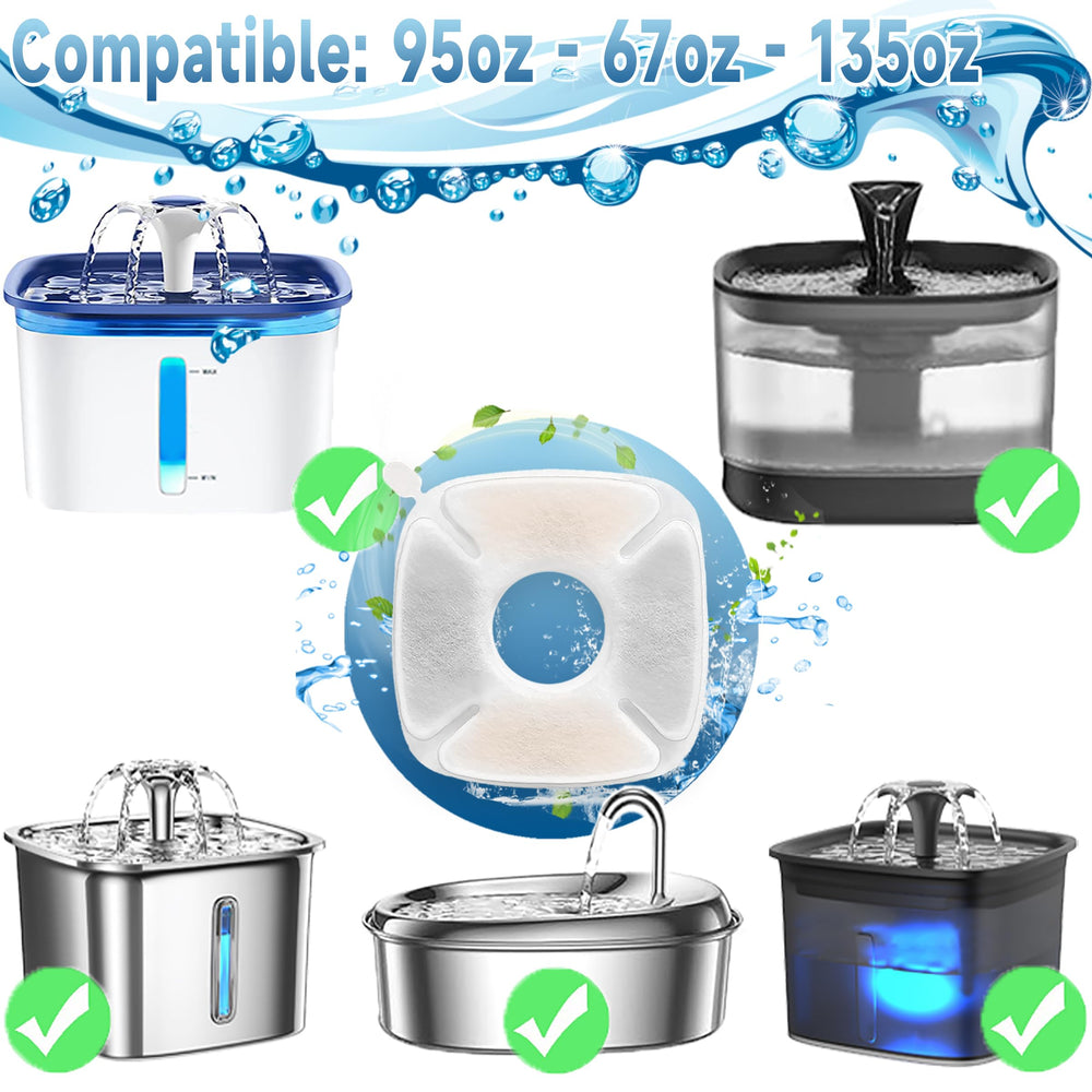 OPISICEN cat fountain filter compatibility visual ensures correct fit and filtration.