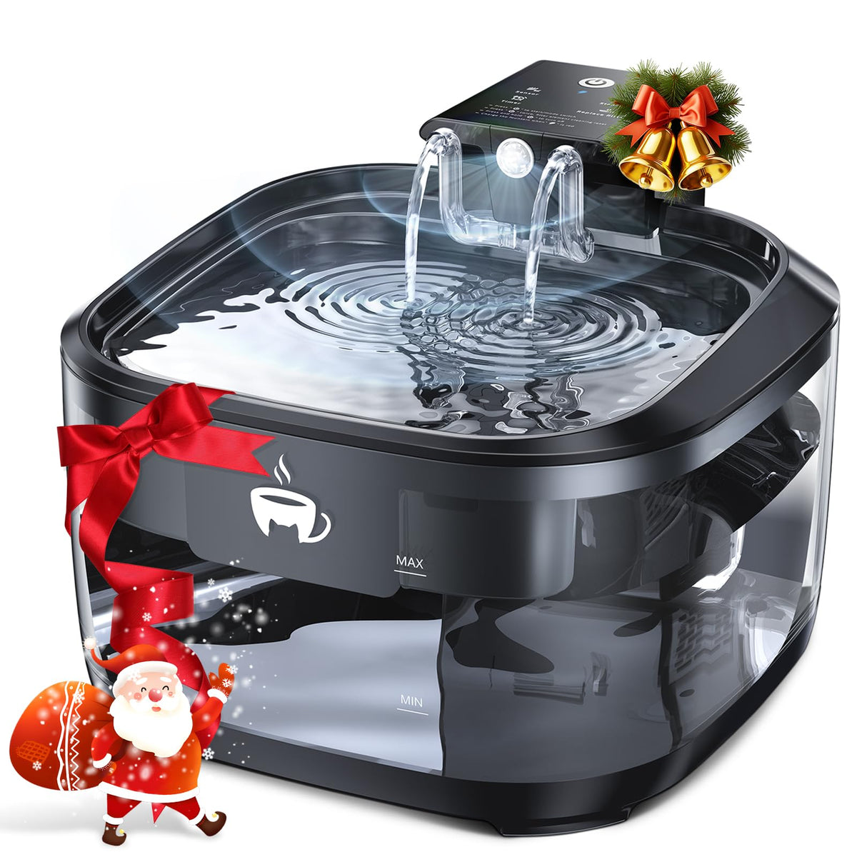 OPOWO cordless cat water fountain with 108oz capacity supports steady pet hydration.