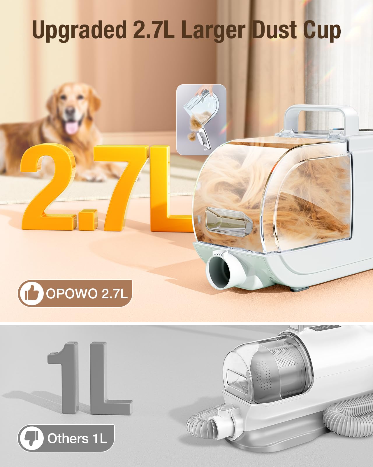 OPOWO dog grooming vacuum paw trimmer enabling precise trim during home grooming