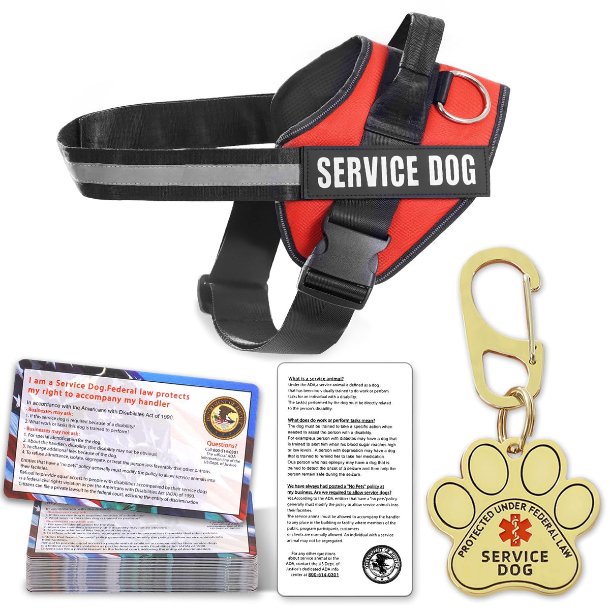 Opstin service dog vest close-up showing ruggedized clip for secure ID tag use