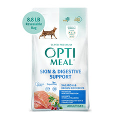 Optimeal salmon-first-ingredient bowl highlights premium protein for easy digestion