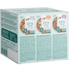 Optimeal Wet Cat Food Variety Pack tender morsels highlight grain-free texture and high-protein bites