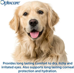 OptixCare Eye Lube Plus applied on the eye demonstrates easy, gentle lubrication.