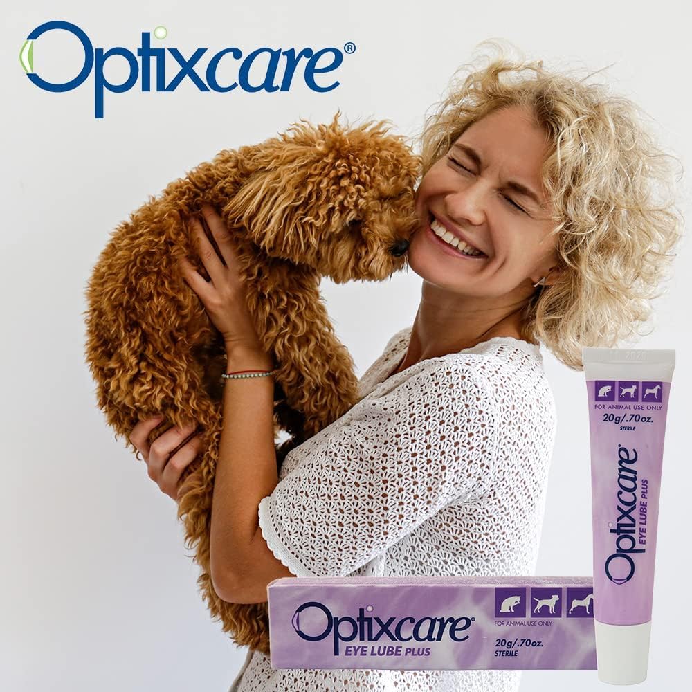 OptixCare Eye Lube Plus texture swirl demonstrates gel-like consistency for lasting eye comfort.