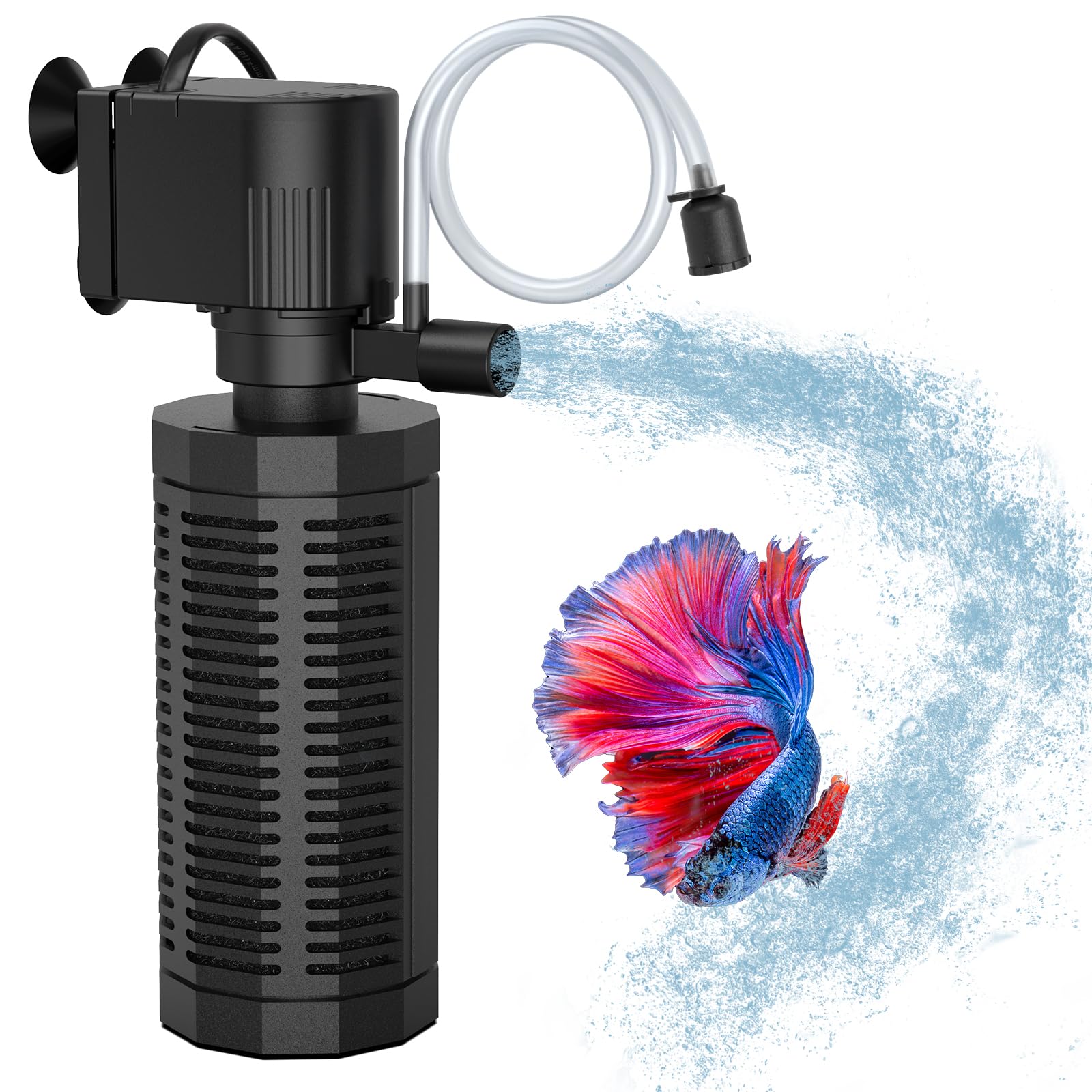 OQTTNEO aquarium internal filter with 360 bio sponge for crystal water and thorough filtration